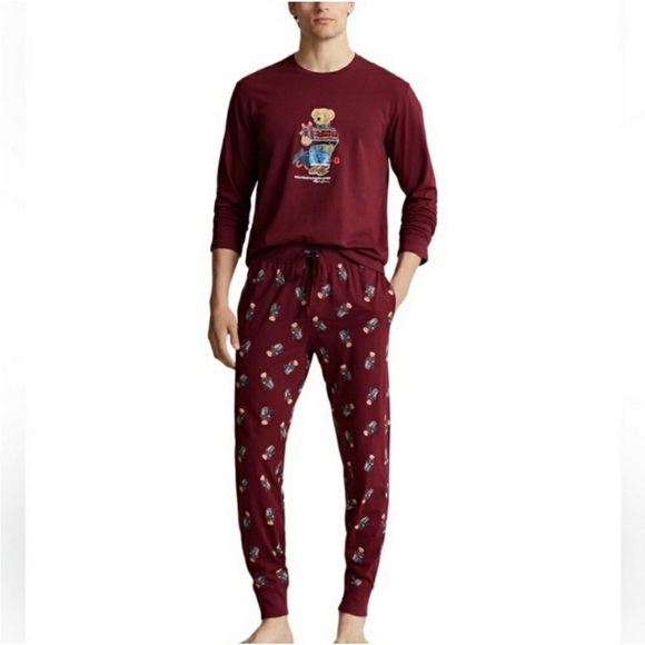 Polo Ralph Lauren Men's 2-Pc. Cotton Polo Bear Pajamas Set - Picture 4 of 6